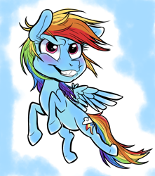 Size: 1226x1386 | Tagged: safe, artist:smirk, rainbow dash, pegasus, pony, g4, caricature, female, flying, full body, solo