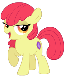 Size: 1944x2306 | Tagged: safe, artist:reitanna-seishin, apple bloom, earth pony, pony, g4, alternate cutie mark, bedroom eyes, female, filly, simple background, solo, transparent background