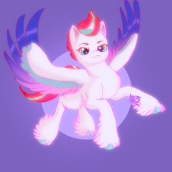Size: 3000x3000 | Tagged: safe, artist:umbrapone, part of a set, zipp storm, pegasus, pony, g5, my little pony: a new generation, abstract background, feathered fetlocks, flying, high res, solo, unshorn fetlocks