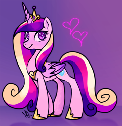 Size: 1158x1200 | Tagged: safe, artist:noctivage, princess cadance, alicorn, pony, g4, concave belly, cute, cutedance, female, full body, heart, heart eyes, jewelry, looking at you, mare, pink, princess, royalty, slender, smiling, smiling at you, solo, thin, wingding eyes