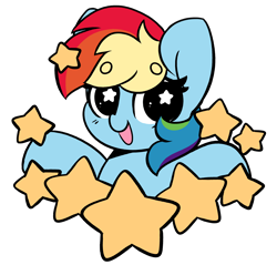 Size: 3344x3192 | Tagged: safe, alternate version, artist:kittyrosie, rainbow dash, pegasus, pony, g4, blushing, cute, dashabetes, female, high res, mare, open mouth, open smile, simple background, smiling, solo, starry eyes, stars, transparent background, wingding eyes