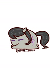 Size: 1000x1414 | Tagged: safe, artist:1395088159, part of a set, octavia melody, earth pony, pony, g4, chubbie, eyes closed, female, simple background, solo, white background