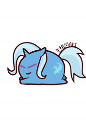 Size: 1000x1414 | Tagged: safe, artist:1395088159, part of a set, trixie, pony, unicorn, g4, chubbie, eyes closed, female, simple background, solo, white background