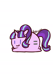 Size: 1000x1414 | Tagged: safe, artist:1395088159, part of a set, starlight glimmer, pony, unicorn, g4, chubbie, equal cutie mark, female, s5 starlight, simple background, solo, translation request, white background