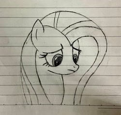 Size: 2228x2120 | Tagged: safe, artist:joenoba, fluttershy, pony, g4, high res, lined paper, solo