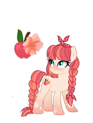 Size: 1500x2000 | Tagged: safe, artist:just-silvushka, oc, oc only, earth pony, pony, base used, braid, braided tail, eyelashes, looking back, magical lesbian spawn, offspring, parent:applejack, parent:cherry jubilee, parents:cherryjack, simple background, smiling, solo, tail, transparent background