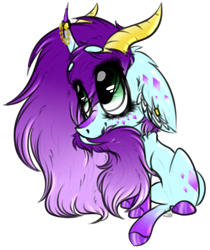 Size: 1271x1513 | Tagged: safe, artist:beamybutt, oc, oc only, pony, biting, ear fluff, eyelashes, floppy ears, hoof polish, horns, simple background, tail, tail bite, transparent background