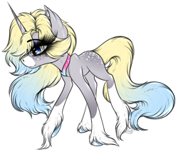 Size: 3084x2628 | Tagged: safe, artist:beamybutt, oc, oc only, pony, unicorn, ear fluff, eyelashes, female, high res, hoof fluff, horn, mare, simple background, solo, transparent background, unicorn oc, unshorn fetlocks