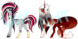 Size: 1712x869 | Tagged: safe, artist:beamybutt, oc, oc only, earth pony, pony, unicorn, base used, clothes, duo, ear fluff, earth pony oc, horn, looking up, simple background, socks, striped socks, transparent background, unicorn oc