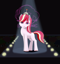 Size: 3773x4000 | Tagged: safe, sugar moonlight, earth pony, pony, g5, my little pony: a new generation, anti-mind reading cap, audience, female, mare, scene interpretation, solo focus, tail