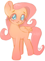 Size: 699x949 | Tagged: safe, artist:tayahwashere, fluttershy, pegasus, pony, g4, female, folded wings, looking at you, mare, simple background, smiling, smiling at you, solo, standing, three quarter view, transparent background, turned head, wings