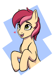 Size: 2896x4096 | Tagged: safe, artist:koshakevich, roseluck, earth pony, pony, g4, abstract background, female, heart, mare