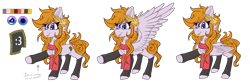 Size: 5224x1750 | Tagged: safe, artist:tizhonolulu, oc, oc only, oc:cookie byte, pegasus, pony, cheek fluff, chest fluff, clothes, cutie mark, scarf, simple background, socks, solo, tongue out, transparent background