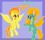 Size: 4096x3682 | Tagged: safe, artist:mrneo, spitfire, tianhuo (tfh), dragon, hybrid, longma, pegasus, pony, them's fightin' herds, g4, community related, dialogue, fire, flying, purple background, simple background, spitfiery, wings