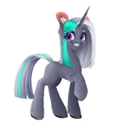Size: 1000x1000 | Tagged: safe, artist:505p0ni, oc, oc only, pony, unicorn, 2022 community collab, derpibooru community collaboration, black, black hooves, community collab, cute, detailed, ear fluff, gray, gray coat, hooves, purple eyes, simple background, solo, transparent, transparent background