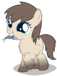 Size: 2620x3500 | Tagged: safe, artist:strategypony, oc, oc only, oc:frosty flakes, fish, pony, yakutian horse, chest fluff, cute, female, filly, fluffy, foal, food, high res, hoof fluff, meat, ponies eating meat, simple background, solo, transparent background, x eyes