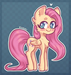 Size: 1280x1351 | Tagged: safe, artist:ryodso, fluttershy, pegasus, pony, g4, beanbrows, blushing, chest fluff, cute, ear fluff, eyebrows, female, heart, heart eyes, leg fluff, mare, shyabetes, solo, wingding eyes