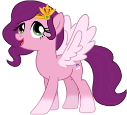 Size: 6495x5863 | Tagged: safe, artist:ejlightning007arts, pipp petals, pegasus, pony, g4, g5, my little pony: a new generation, absurd resolution, cute, female, g5 to g4, jewelry, looking up, mare, open mouth, simple background, smiling, solo, spread wings, tiara, transparent background, vector, wings