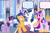 Size: 1105x720 | Tagged: safe, artist:mlplary6, edit, editor:enrique zx, flash sentry, princess cadance, shining armor, twilight sparkle, alicorn, pegasus, pony, unicorn, g4, boyfriend and girlfriend, brother, brother and sister, female, husband, husband and wife, male, mare, overprotective, overprotective armor, ship:flashlight, shipping, siblings, sister, sisters-in-law, spanish, spanish description, spanish text, stallion, straight, translation, translator:enrique zx, twilight sparkle (alicorn), unshorn fetlocks