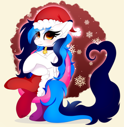 Size: 5069x5201 | Tagged: safe, artist:2pandita, oc, oc only, pegasus, pony, absurd resolution, christmas, clothes, female, hat, holiday, mare, santa hat, socks, solo