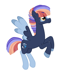 Size: 2288x2681 | Tagged: safe, artist:queenderpyturtle, oc, oc only, pegasus, pony, colored wings, colored wingtips, high res, male, multicolored wings, simple background, solo, stallion, white background, wings