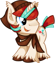 Size: 673x775 | Tagged: safe, artist:khimi-chan, oc, oc only, pony, unicorn, beanie, eye clipping through hair, hat, horn, looking back, male, simple background, smiling, solo, stallion, unicorn oc, unshorn fetlocks, white background
