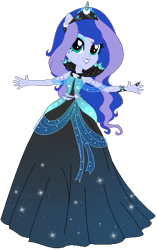 Size: 345x549 | Tagged: safe, artist:gihhbloonde, princess luna, equestria girls, g4, base used, clothes, dress, eyelashes, female, high heels, ponied up, shoes, simple background, solo, transparent background