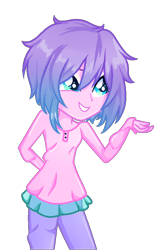 Size: 502x760 | Tagged: safe, artist:gihhbloonde, oc, oc only, equestria girls, g4, arm behind back, base used, clothes, eyelashes, female, simple background, smiling, solo, transparent background