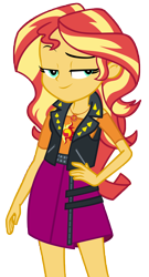 Size: 5834x10813 | Tagged: safe, artist:andoanimalia, sunset shimmer, equestria girls, equestria girls series, forgotten friendship, g4, absurd resolution, dreamworks face, hand on hip, simple background, smugset shimmer, solo, transparent background, vector