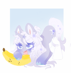 Size: 5557x5682 | Tagged: safe, artist:sorasku, oc, oc only, pony, unicorn, absurd resolution, banana, female, food, mare, solo