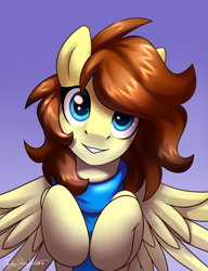 Size: 2000x2608 | Tagged: oc name needed, safe, artist:jedayskayvoker, oc, oc only, pegasus, pony, clothes, cute, eyelashes, eyeliner, female, gradient background, high res, looking at you, makeup, pegasus oc, scarf, smiling, smiling at you, solo