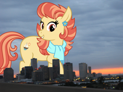 Size: 2048x1536 | Tagged: safe, artist:cheezedoodle96, artist:thegiantponyfan, edit, aunt holiday, earth pony, pony, g4, female, giant pony, giant/macro earth pony, giantess, highrise ponies, irl, louisiana, macro, mare, mega giant, new orleans, photo, ponies in real life