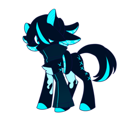 Size: 800x800 | Tagged: safe, artist:blue_enchantress, oc, oc:oakpeth, hybrid, pony, 2022 community collab, derpibooru community collaboration, clothes, female, simple background, solo, transparent background