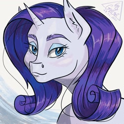 Size: 2048x2048 | Tagged: safe, artist:gigisarts, rarity, pony, unicorn, g4, beautiful, blue eyes, bust, female, head, high res, mare, portrait, solo