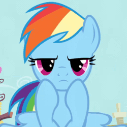 Size: 512x512 | Tagged: safe, screencap, rainbow dash, pegasus, pony, a bird in the hoof, season 1, animated, derp, faic, flying, gif, silly, silly pony, solo, wings
