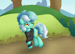 Size: 4212x3059 | Tagged: safe, artist:background basset, lyra heartstrings, pony, unicorn, g4, clothes, depressed, dig the swell hoodie, hoodie, solo