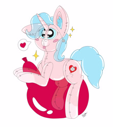 Size: 3100x3500 | Tagged: safe, artist:cuddle_cruise, oc, oc:loona, inflatable pony, pony, pooltoy pony, unicorn, balloon, balloon fetish, balloon riding, commission, fetish, high res, inflatable, inflatable fetish, pool toy, solo, that pony sure does love balloons, ych result