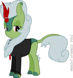 Size: 3652x3910 | Tagged: safe, artist:ace play, oc, oc only, oc:greenback, kirin, clothes, commission, female, high res, kirin oc, simple background, solo, suit, transparent background, vector