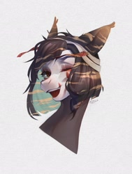 Size: 1551x2048 | Tagged: safe, artist:fedos, earth pony, pony, bust, ear piercing, earring, jewelry, makeup, piercing, portrait, solo