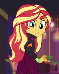 Size: 575x720 | Tagged: safe, screencap, sunset shimmer, equestria girls, equestria girls series, g4, ass, bunset shimmer, butt, female, looking at you, looking back, looking back at you, solo