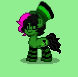 Size: 459x456 | Tagged: safe, pinkie pie, oc, oc only, oc:toxicpie, pony, pony town, alternate universe, clothes, elements of poison, female, hat, mare, monster, socks, solo, striped socks