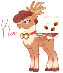 Size: 970x1122 | Tagged: safe, artist:khimi-chan, oc, oc only, deer, reindeer, antlers, chest fluff, goggles, male, simple background, solo, transparent background, unshorn fetlocks