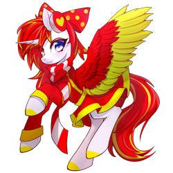 Size: 2000x2000 | Tagged: safe, artist:blue_enchantress, oc, oc only, oc:sovietnona, alicorn, pony, 2022 community collab, derpibooru community collaboration, clothes, female, high res, simple background, smiling, solo, spread wings, transparent background, wings