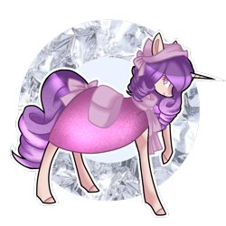 Size: 768x768 | Tagged: safe, artist:enifersuch, oc, oc only, pony, unicorn, bag, clothes, commission, horn, raised hoof, saddle bag, scarf, simple background, solo, transparent background, unicorn oc, ych result