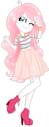 Size: 198x508 | Tagged: safe, artist:gihhbloonde, oc, oc only, equestria girls, g4, base used, clothes, eyelashes, female, grin, high heels, makeup, one eye closed, shoes, simple background, skirt, smiling, solo, transparent background, wink