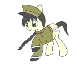 Size: 1032x868 | Tagged: safe, alternate version, artist:foxy1219, oc, oc only, oc:mokran, pony, 2022 community collab, derpibooru community collaboration, braid, female, nation ponies, north korea, ponified, simple background, solo, transparent background