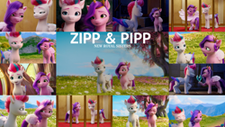 Size: 1280x721 | Tagged: safe, edit, edited screencap, editor:quoterific, screencap, pipp petals, zipp storm, pegasus, pony, g5, my little pony: a new generation, collage, duo, duo female, female, jail, mare, siblings, sisters