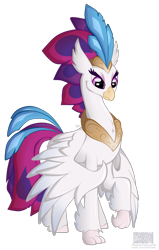 Size: 892x1405 | Tagged: safe, artist:virenth, queen novo, classical hippogriff, hippogriff, g4, my little pony: the movie, female, looking at you, simple background, solo, transparent background
