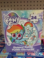 Size: 3120x4160 | Tagged: safe, rainbow dash, pegasus, pony, g4.5, my little pony: pony life, cloudsdale, dollar tree, looking at you, my little pony logo, photo, puzzle, solo, united states