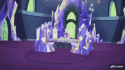 Size: 640x360 | Tagged: safe, screencap, starlight glimmer, pony, unicorn, g4, season 5, the cutie re-mark, animated, female, gif, gifs.com, looking at you, mare, s5 starlight, smiling, smiling at you, smirk, solo, twilight's castle